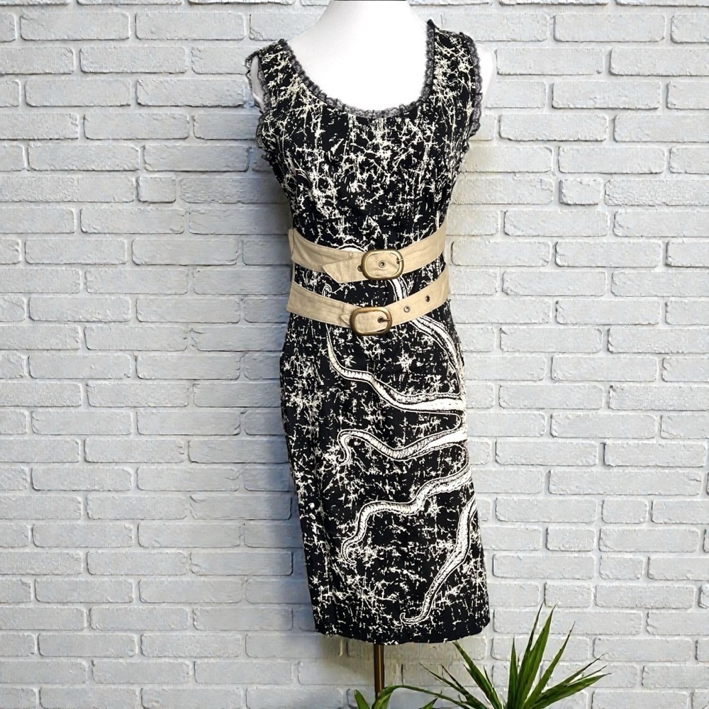NWT Vintage Punk Y2K Whimsy Goth Sun Motif Midi Dress S Celestial Occult Fairy